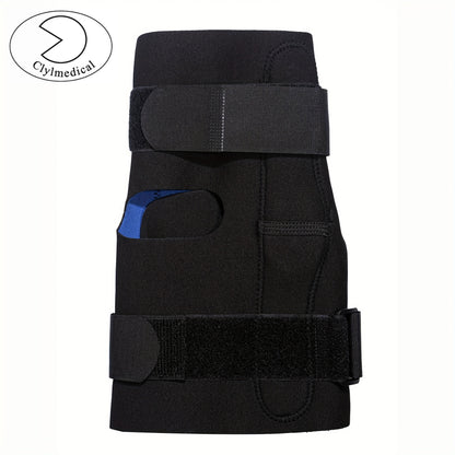 Adjustable Hinged Knee Brace - Non-Textile Synthetic Rubber, Hand Washable, Non-Electric, Black - Single Pack